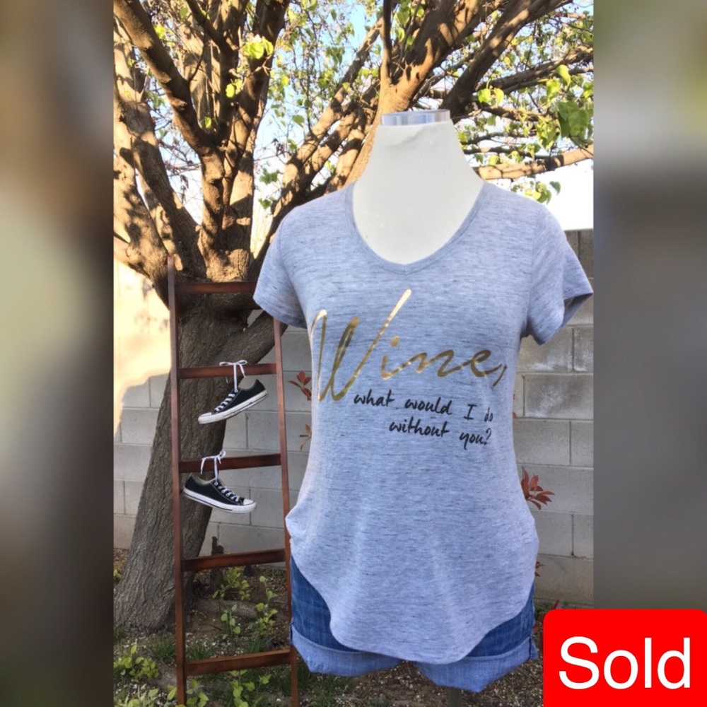 Wine v neck top